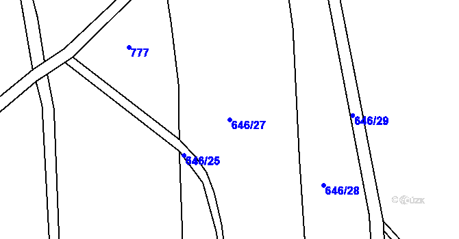 Parcela st. 646/27 v KÚ Kamenec u Poličky, Katastrální mapa