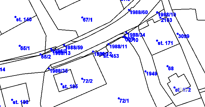 Parcela st. 453 v KÚ Kamenec u Poličky, Katastrální mapa