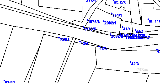 Parcela st. 42/4 v KÚ Kamenec u Poličky, Katastrální mapa