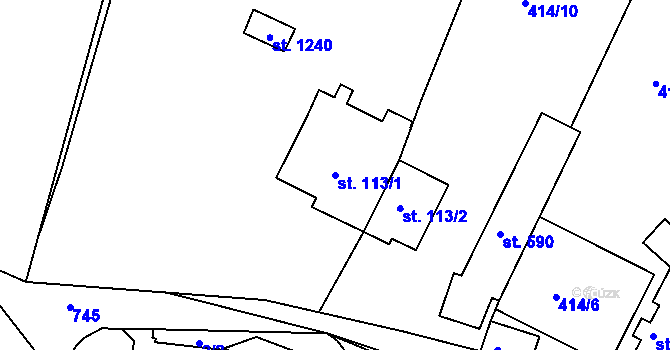 Parcela st. 113/1 v KÚ Ládví, Katastrální mapa