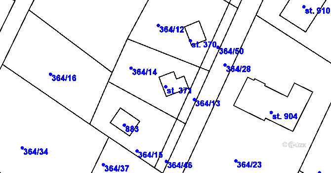 Parcela st. 371 v KÚ Ládví, Katastrální mapa