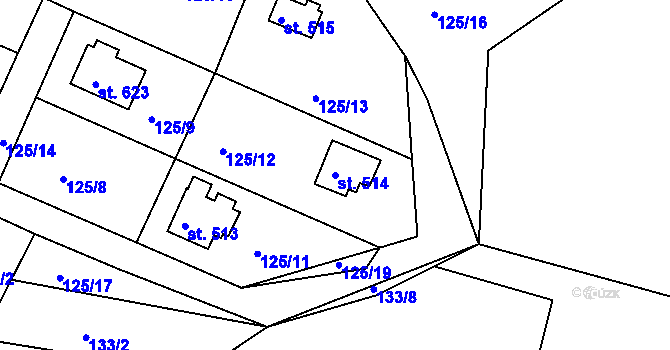 Parcela st. 514 v KÚ Ládví, Katastrální mapa