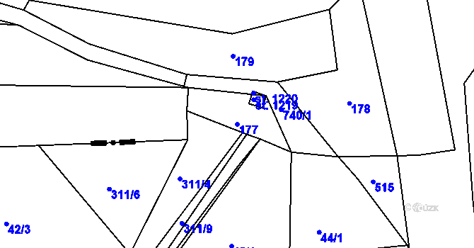 Parcela st. 177 v KÚ Ládví, Katastrální mapa