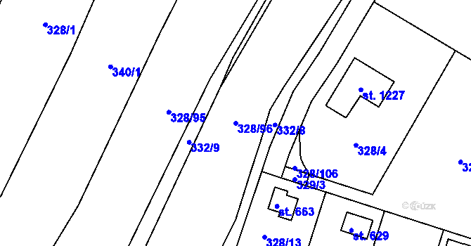 Parcela st. 328/96 v KÚ Ládví, Katastrální mapa