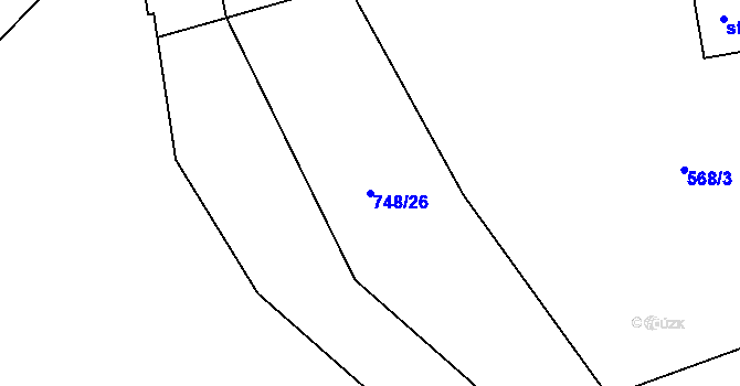 Parcela st. 748/26 v KÚ Ládví, Katastrální mapa
