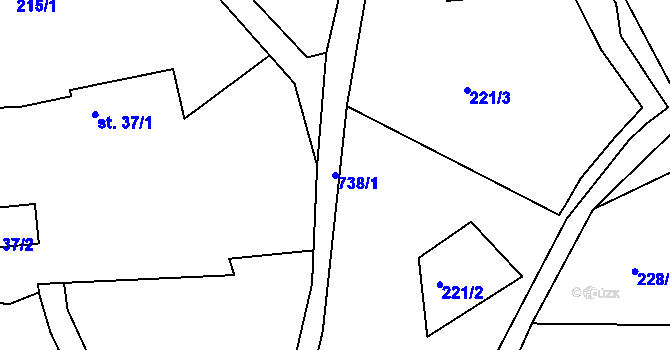 Parcela st. 738/1 v KÚ Ládví, Katastrální mapa