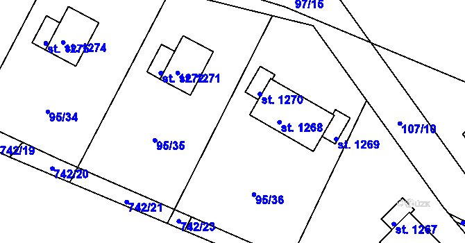 Parcela st. 108/17 v KÚ Ládví, Katastrální mapa