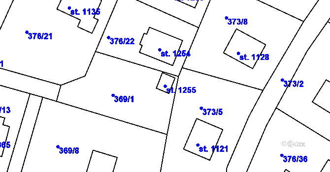 Parcela st. 1255 v KÚ Ládví, Katastrální mapa