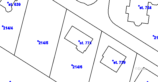 Parcela st. 771 v KÚ Štiřín, Katastrální mapa