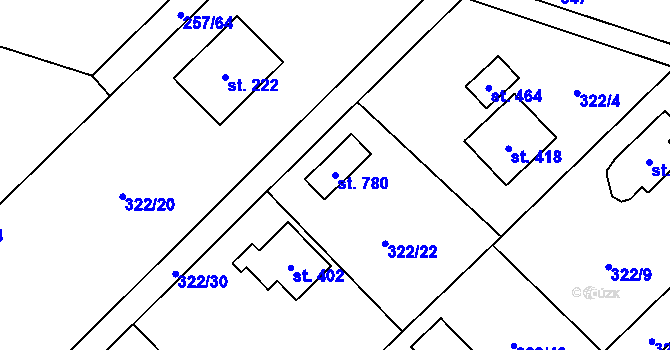 Parcela st. 780 v KÚ Štiřín, Katastrální mapa