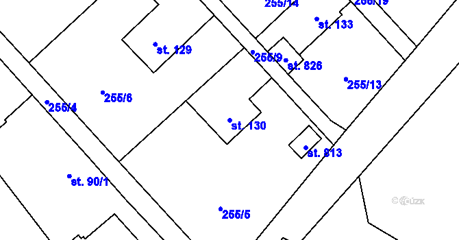 Parcela st. 130 v KÚ Štiřín, Katastrální mapa