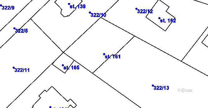 Parcela st. 161 v KÚ Štiřín, Katastrální mapa