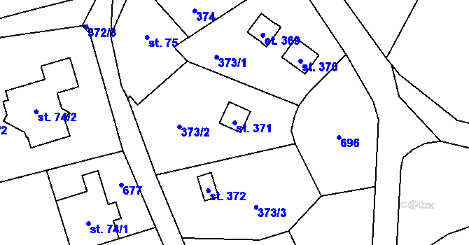Parcela st. 371 v KÚ Štiřín, Katastrální mapa