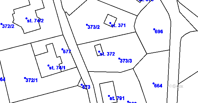 Parcela st. 372 v KÚ Štiřín, Katastrální mapa