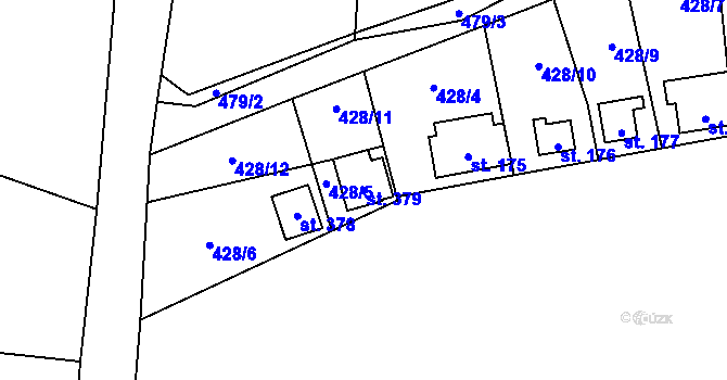 Parcela st. 379 v KÚ Štiřín, Katastrální mapa