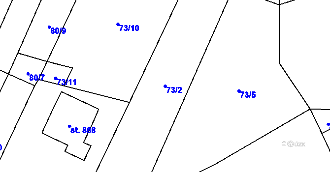 Parcela st. 73/2 v KÚ Štiřín, Katastrální mapa