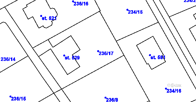 Parcela st. 236/17 v KÚ Štiřín, Katastrální mapa