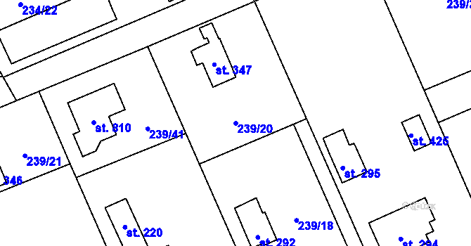 Parcela st. 239/20 v KÚ Štiřín, Katastrální mapa