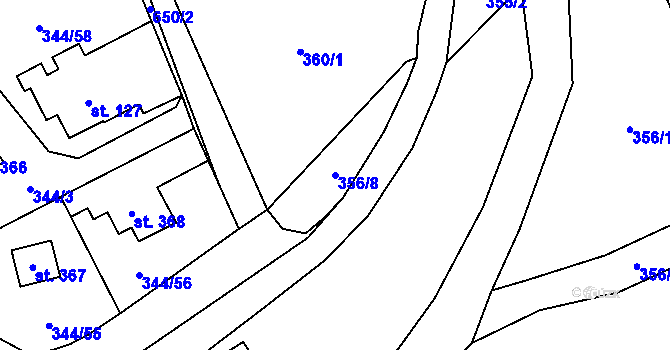 Parcela st. 356/8 v KÚ Štiřín, Katastrální mapa