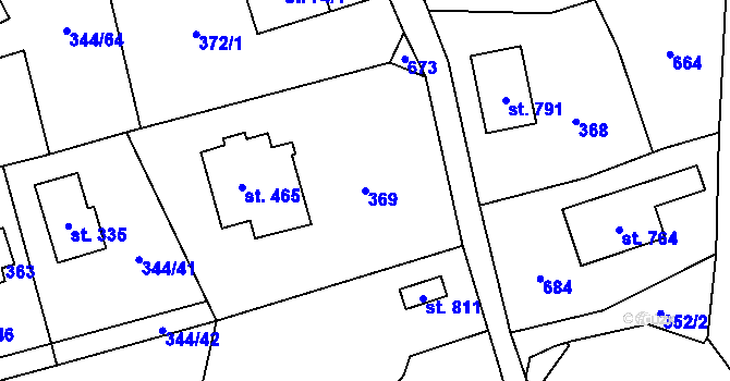 Parcela st. 369 v KÚ Štiřín, Katastrální mapa