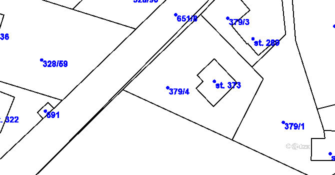 Parcela st. 379/4 v KÚ Štiřín, Katastrální mapa