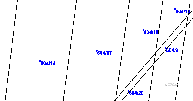 Parcela st. 604/17 v KÚ Štiřín, Katastrální mapa