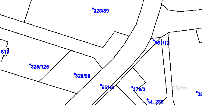 Parcela st. 328/159 v KÚ Štiřín, Katastrální mapa