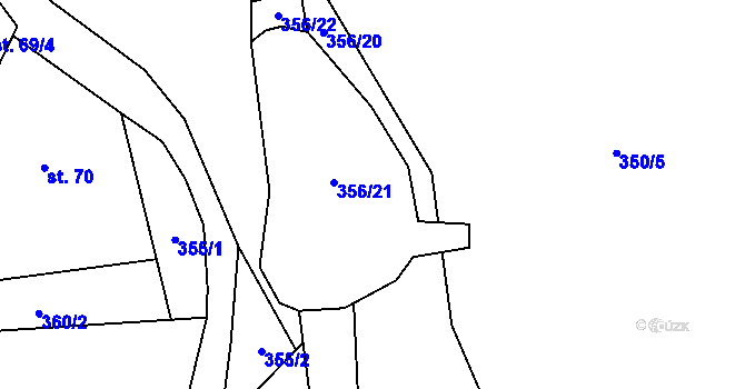 Parcela st. 356/19 v KÚ Štiřín, Katastrální mapa