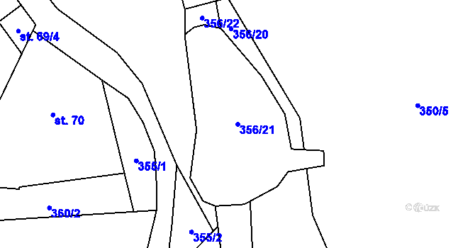 Parcela st. 356/21 v KÚ Štiřín, Katastrální mapa