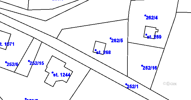 Parcela st. 268 v KÚ Těptín, Katastrální mapa