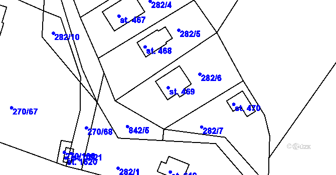 Parcela st. 469 v KÚ Těptín, Katastrální mapa