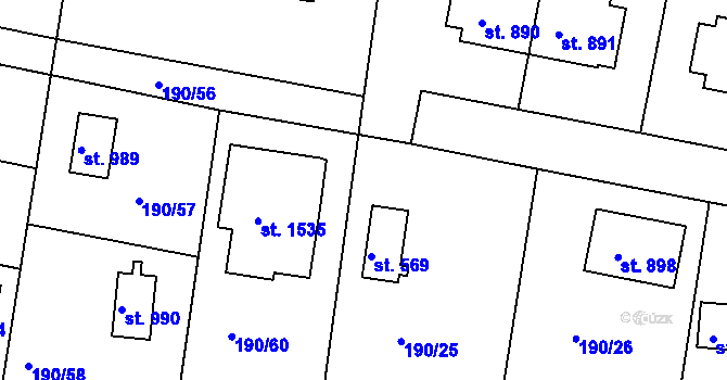 Parcela st. 570 v KÚ Těptín, Katastrální mapa