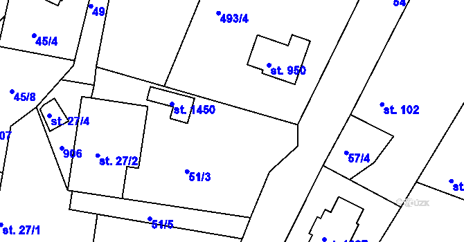 Parcela st. 51/4 v KÚ Těptín, Katastrální mapa