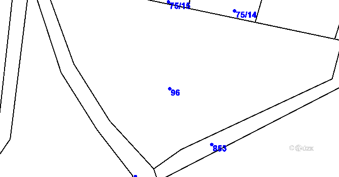 Parcela st. 96 v KÚ Těptín, Katastrální mapa