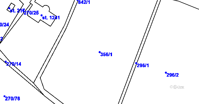 Parcela st. 356/1 v KÚ Těptín, Katastrální mapa