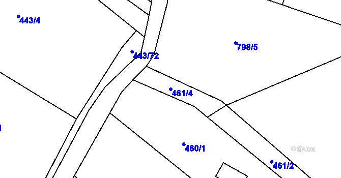 Parcela st. 461/4 v KÚ Těptín, Katastrální mapa