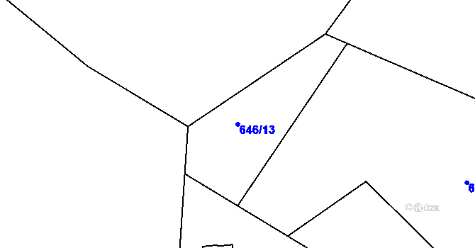 Parcela st. 646/13 v KÚ Těptín, Katastrální mapa
