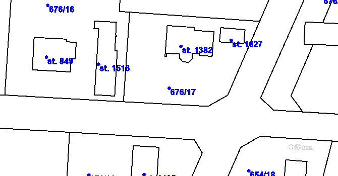 Parcela st. 676/17 v KÚ Těptín, Katastrální mapa
