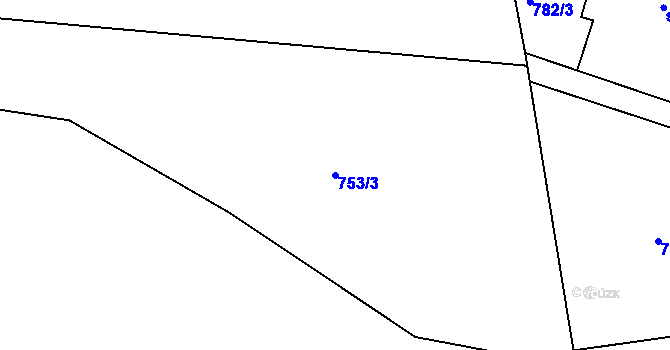 Parcela st. 753/3 v KÚ Těptín, Katastrální mapa