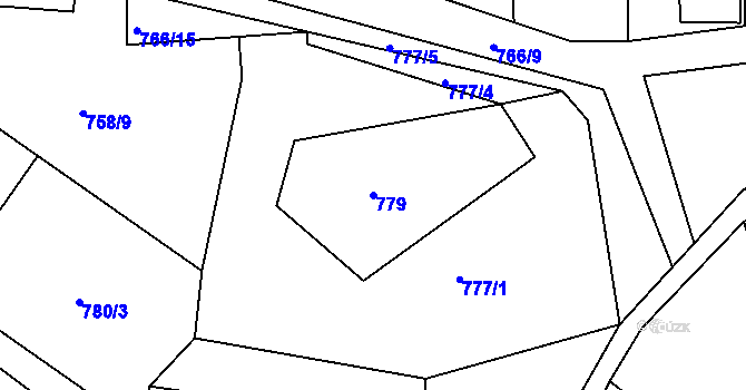 Parcela st. 779 v KÚ Těptín, Katastrální mapa