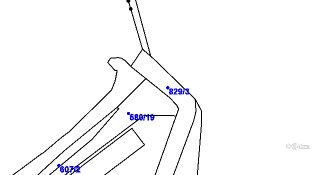 Parcela st. 829/3 v KÚ Těptín, Katastrální mapa