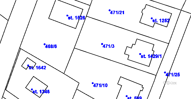Parcela st. 471/28 v KÚ Těptín, Katastrální mapa