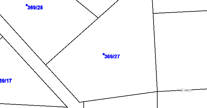 Parcela st. 369/27 v KÚ Těptín, Katastrální mapa