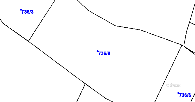Parcela st. 736/8 v KÚ Těptín, Katastrální mapa