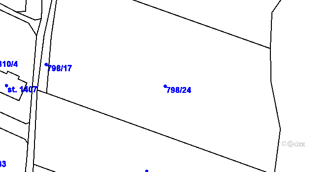 Parcela st. 798/24 v KÚ Těptín, Katastrální mapa