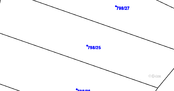 Parcela st. 798/25 v KÚ Těptín, Katastrální mapa