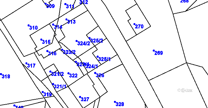 Parcela st. 325 v KÚ Kamenice u Zákup, Katastrální mapa