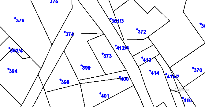 Parcela st. 373 v KÚ Kamenice u Zákup, Katastrální mapa