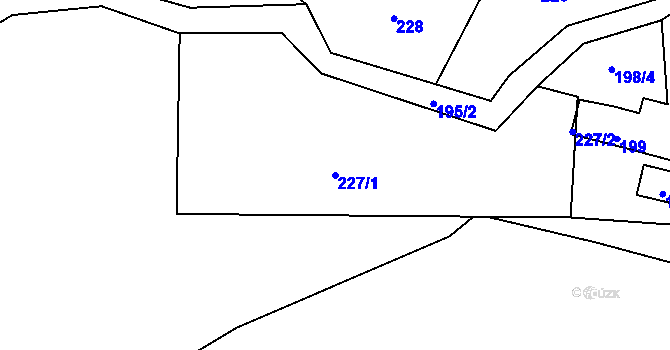 Parcela st. 227/1 v KÚ Kamenice u Zákup, Katastrální mapa