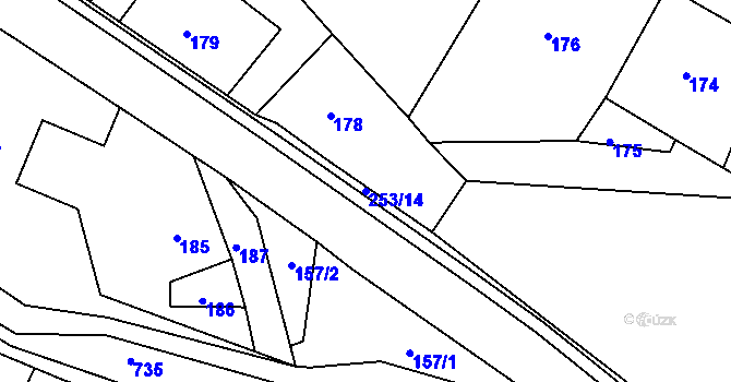Parcela st. 253/14 v KÚ Kamenice u Zákup, Katastrální mapa